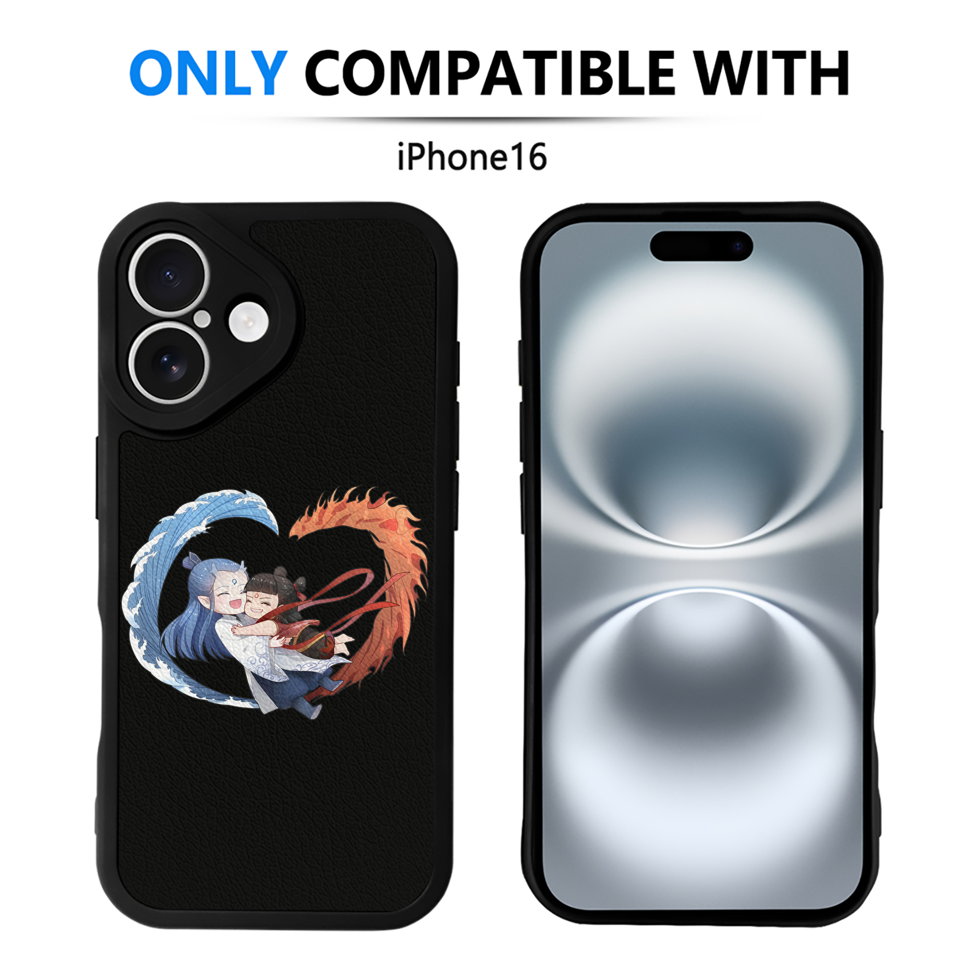 （画像用） Ne Zha 2 ナタ 魔童の大暴れ 【iPhone 16シリーズ対応】シリコンスマホケース（レザー調） 材質：シリコン